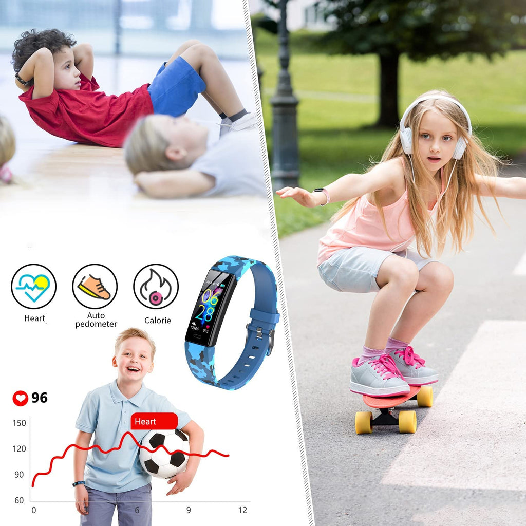 Smartwatch fitness per bambini impermeabile IP68 con contapassi
