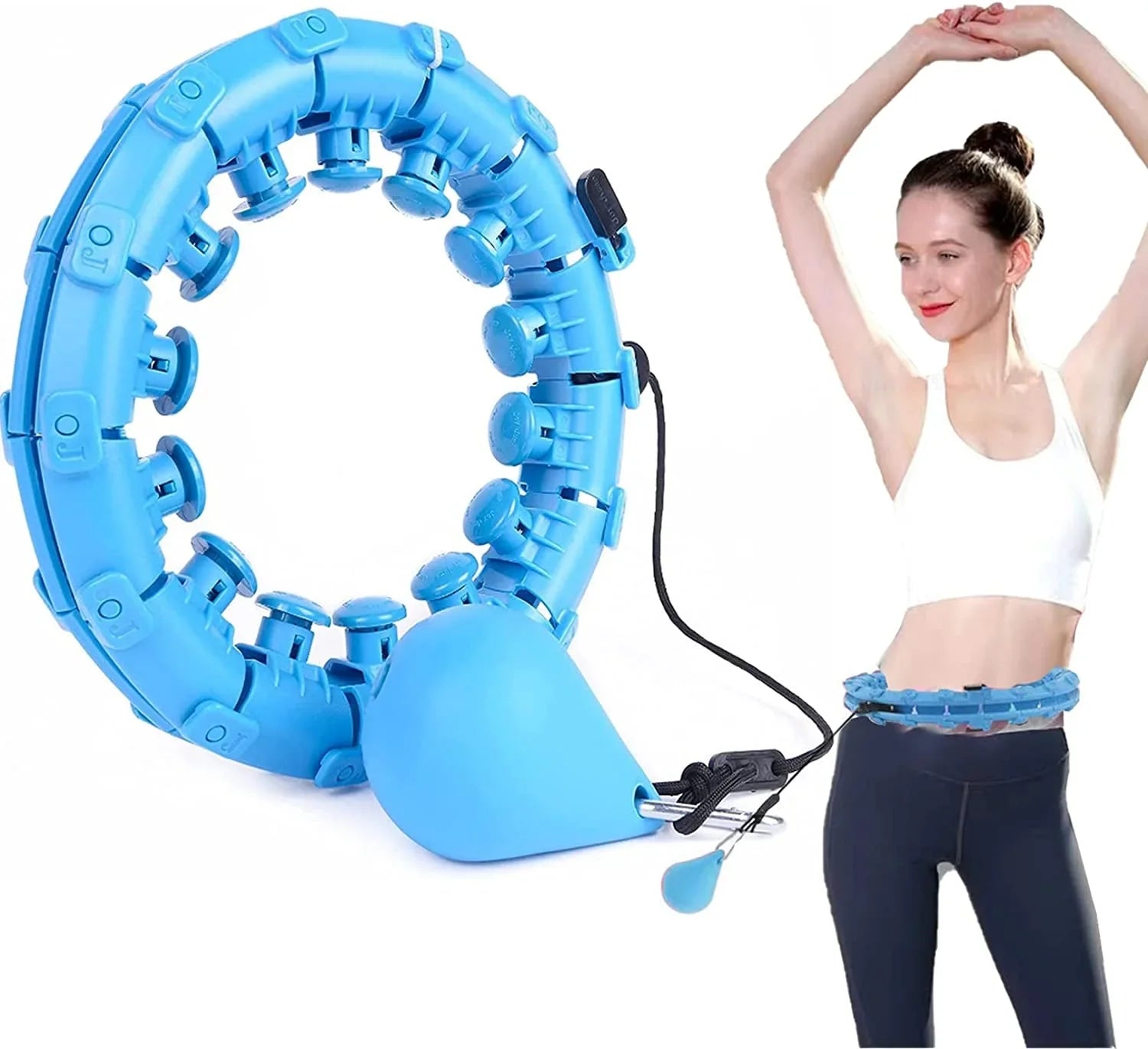 Hula hoop ponderato regolabile per fitness e dimagrimento