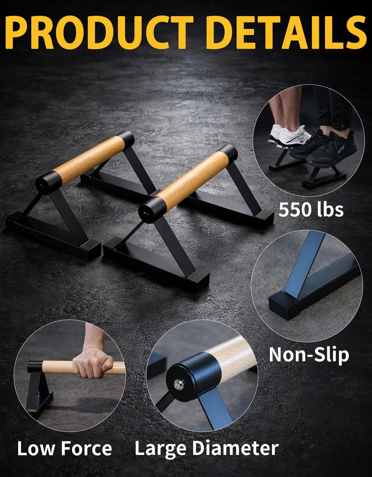 Parallettes in legno per push-up e calisthenics