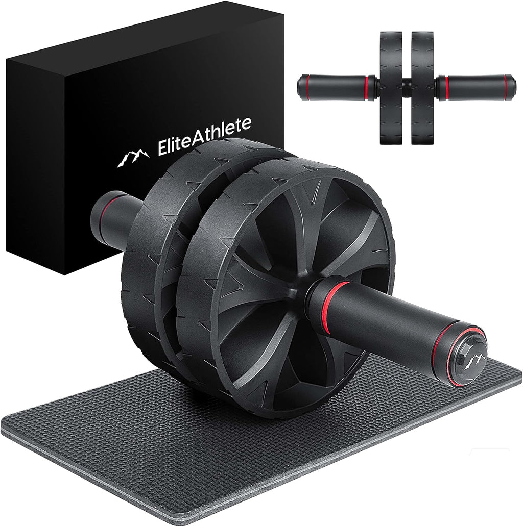 AB Wheel Roller - Rullo per Addominali a Casa, Con Tappetino Imbottito per Ginocchia