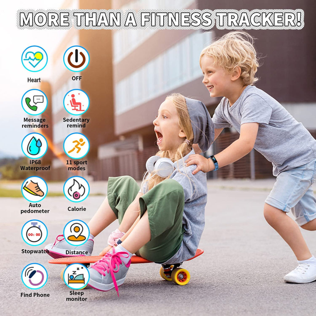 Smartwatch fitness per bambini impermeabile IP68 con contapassi