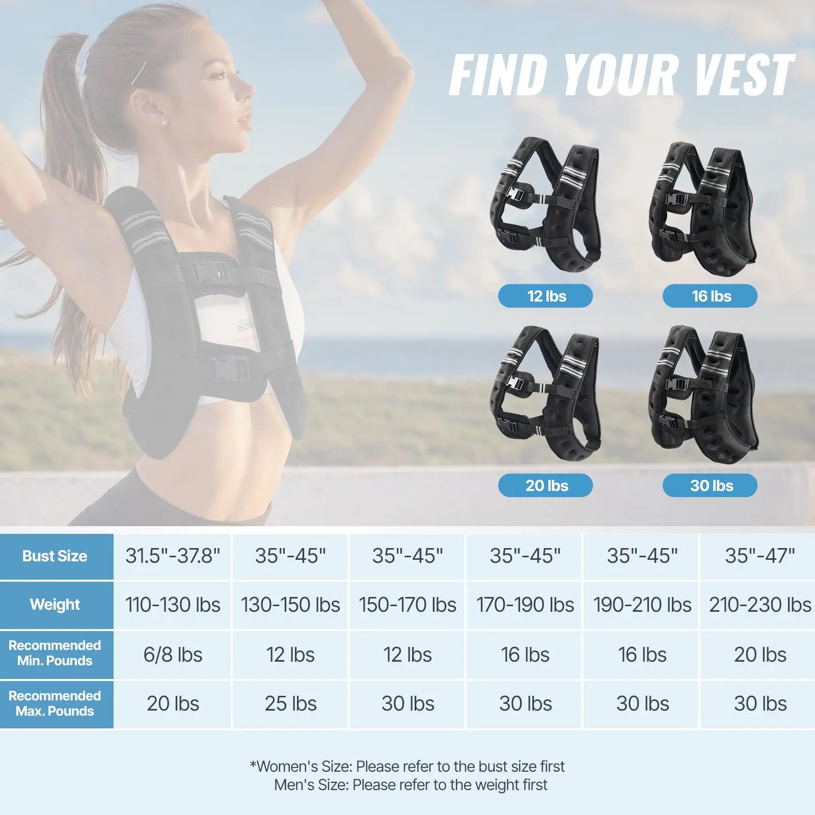 Gilet zavorrato per allenamento regolabile in neoprene