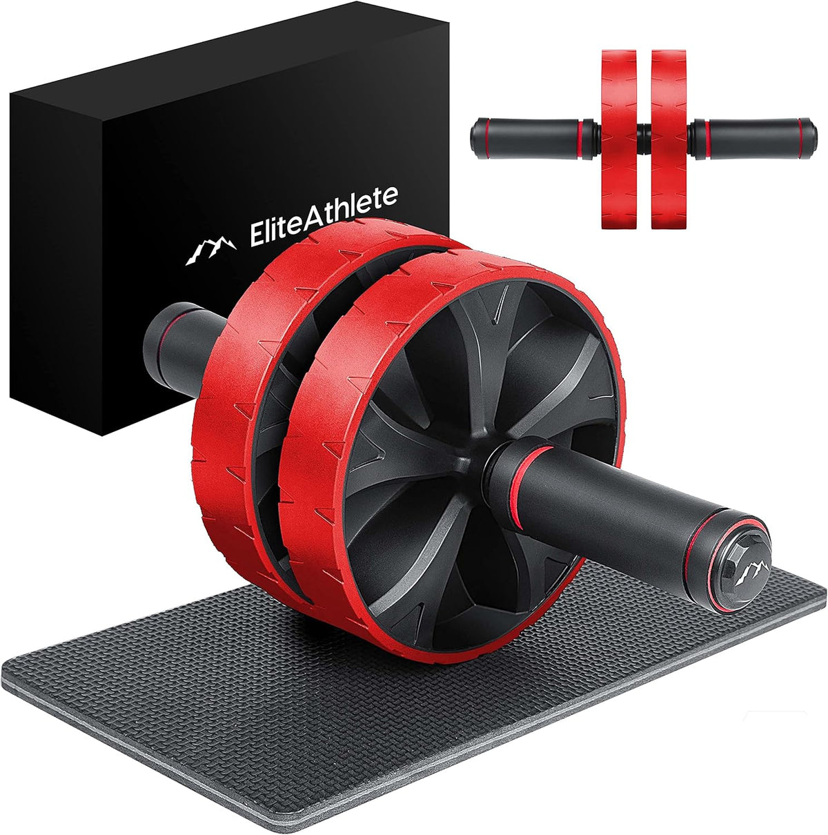 AB Wheel Roller - Rullo per Addominali a Casa, Con Tappetino Imbottito per Ginocchia