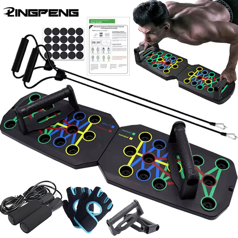 Push-up board multifunzione pieghevole per petto, braccia e schiena