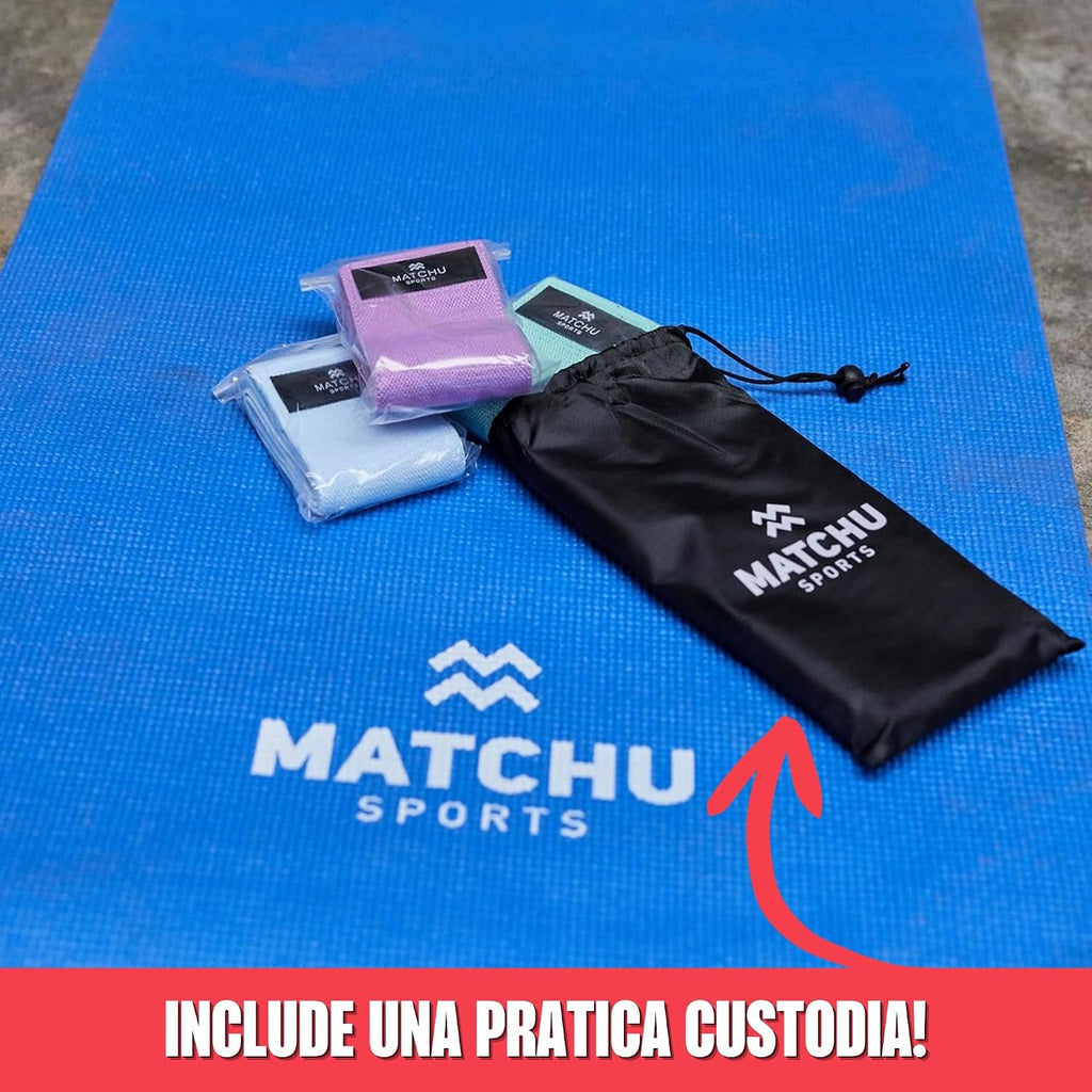 | Booty Bands | Glute Bands | Set Da 3 Pezzi | 45/65/75 Kg | Tessuto Comodo | Borsa Inclusa | Tiel/Viola/Blu