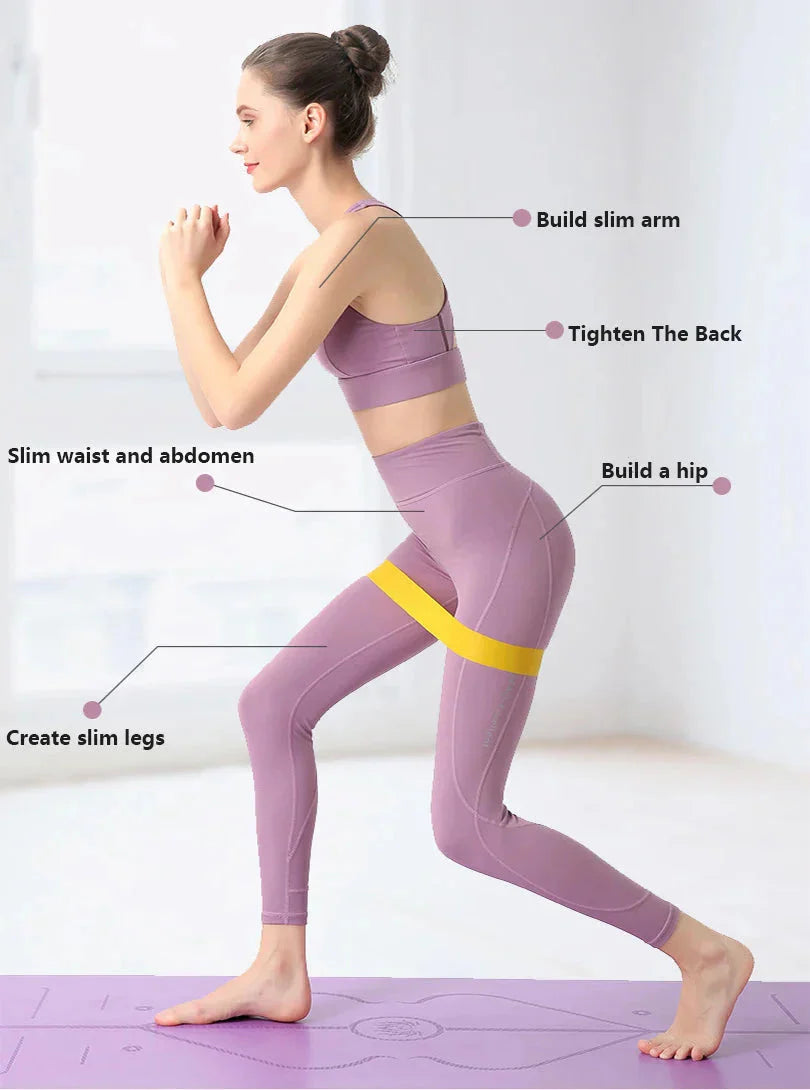 Set di 5 bande elastiche di resistenza per yoga, pilates e fitness