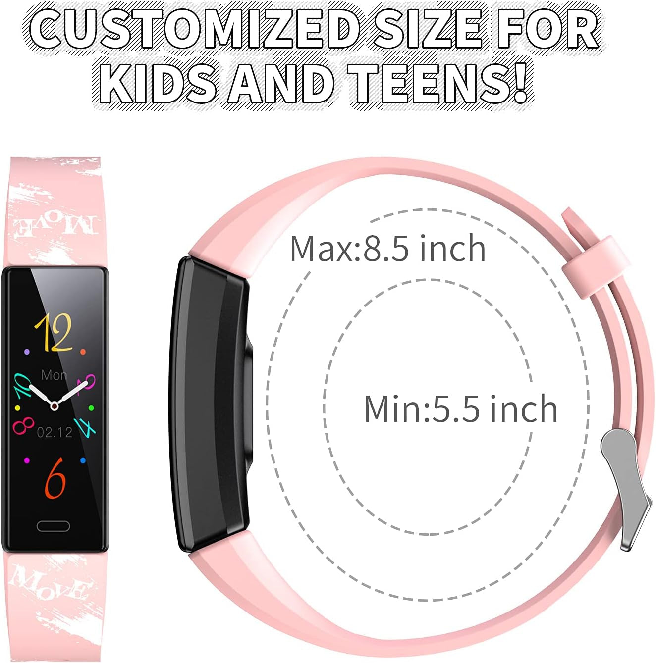Smartwatch fitness per bambini impermeabile IP68 con contapassi