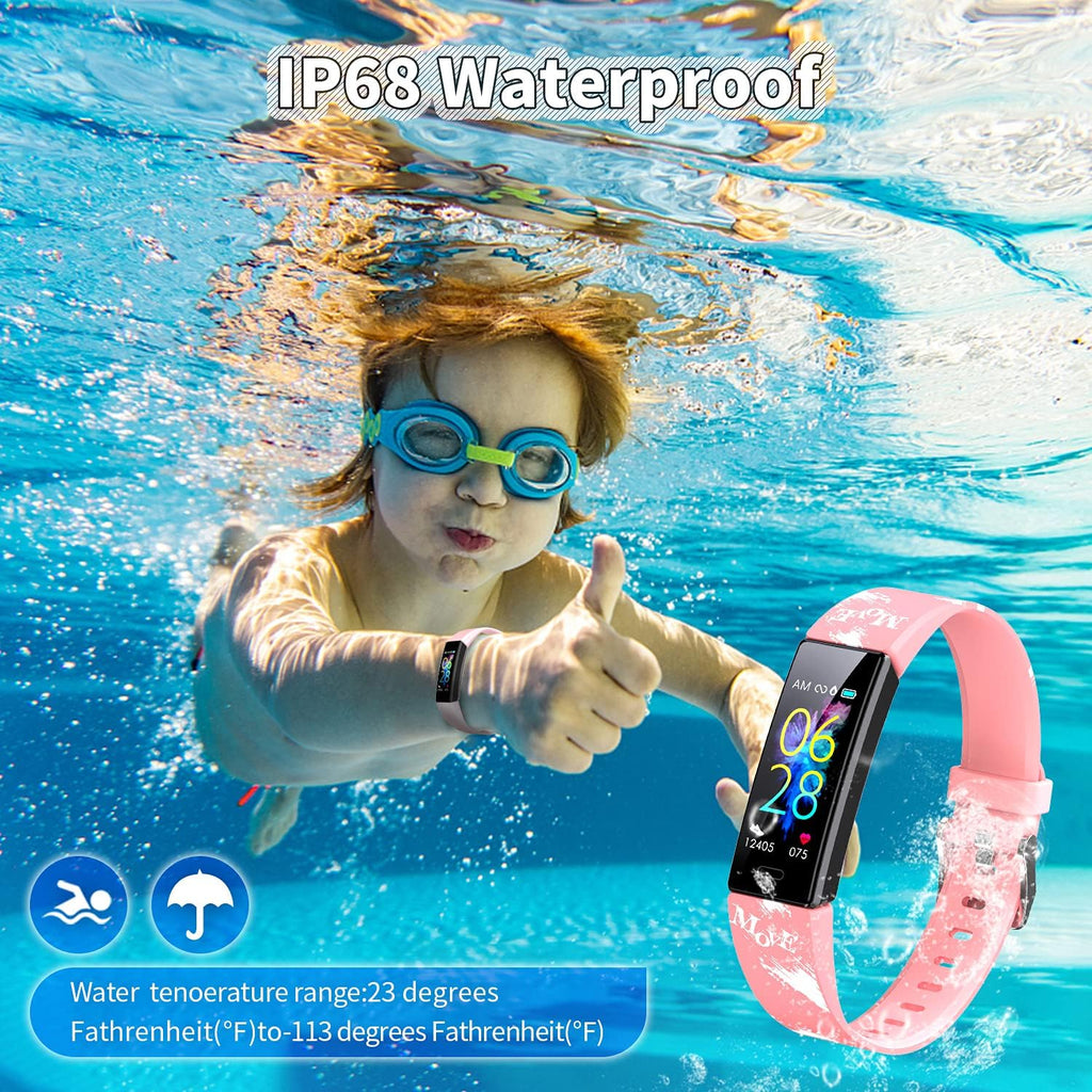 Smartwatch fitness per bambini impermeabile IP68 con contapassi
