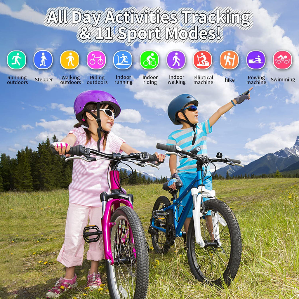 Smartwatch fitness per bambini impermeabile IP68 con contapassi